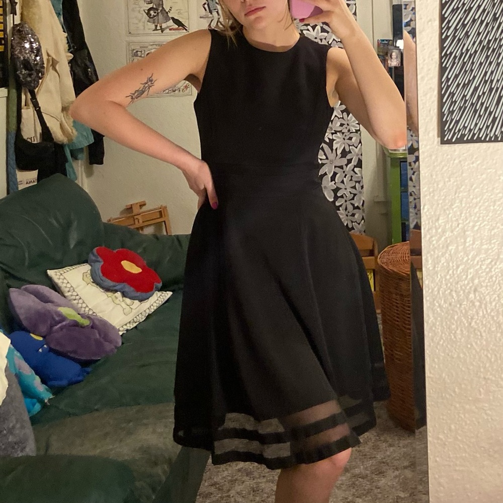 Black midi sleeveless Calvin Klein dress, size 4